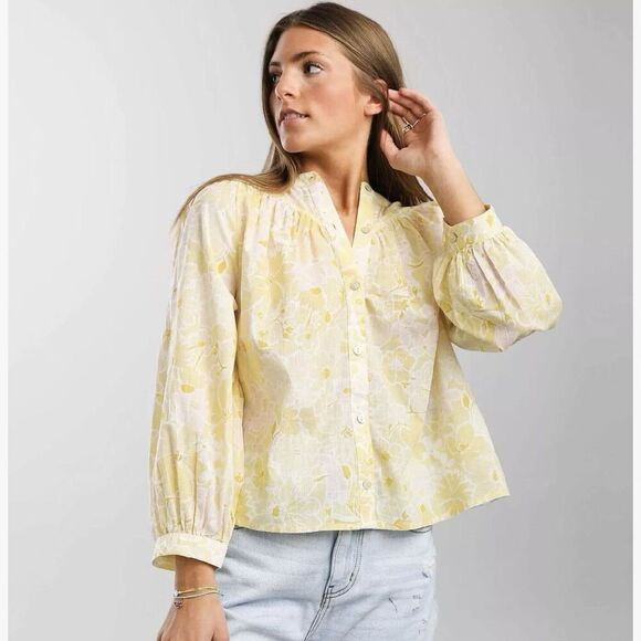 Billabong Dreamy Days Floral Button Up Large Cottagecore Hippie Boho Relaxed - Picture 2 of 10